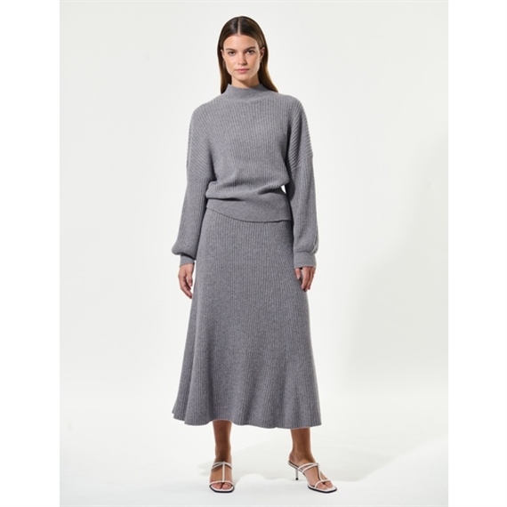 Dea Kudibal Gabbydea Strik Nederdel, Grey Melange